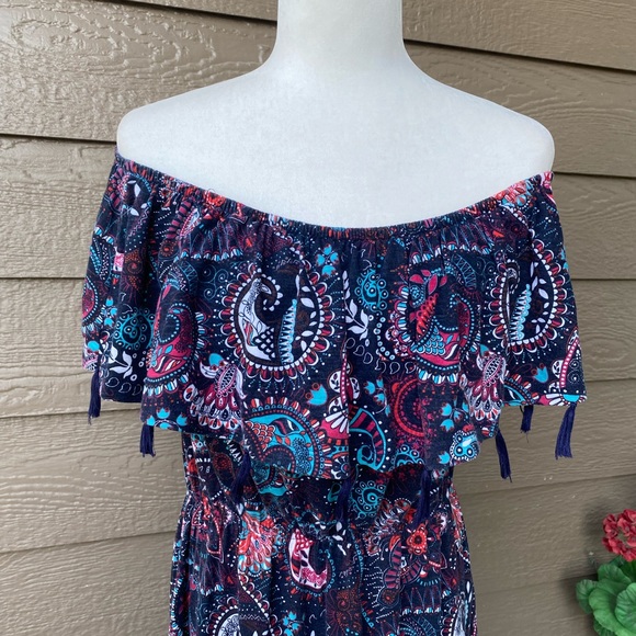 Charming Charlie’s Off Shoulder Mini Women’s Summer Dress, size L - Picture 5 of 12